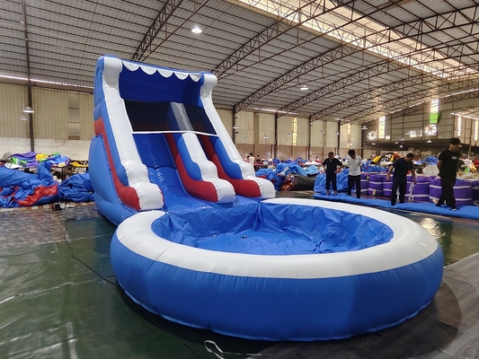 Slide Air Komersial Inflatable Anak-anak Olahraga Luar Ruangan basah kering Slide Air Inflatable Dengan Kolam Air Splash