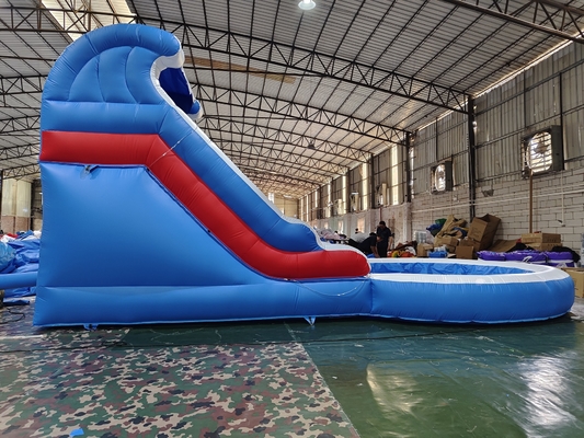 Slide Air Komersial Inflatable Anak-anak Olahraga Luar Ruangan basah kering Slide Air Inflatable Dengan Kolam Air Splash