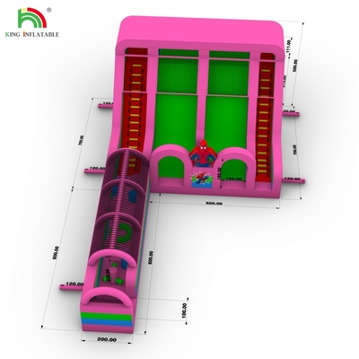 Commercial Grade PVC Spider-Man Water Slide Inflatable Bounce House ComboObstacle Course Slide Inflatable Water Slide