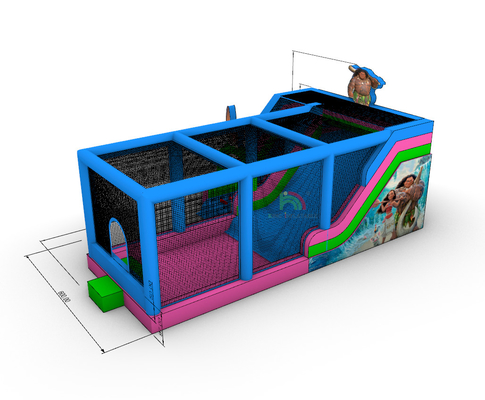 Commercial Grade PVC Besar Air Slide Bounce House Combo Bouncy Castle