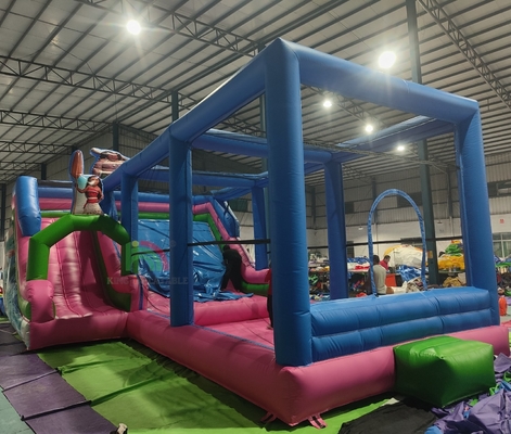 Commercial Grade PVC Besar Air Slide Bounce House Combo Bouncy Castle