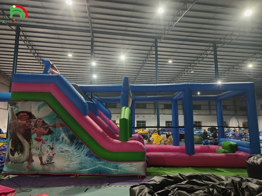 Commercial Grade PVC Besar Air Slide Bounce House Combo Bouncy Castle