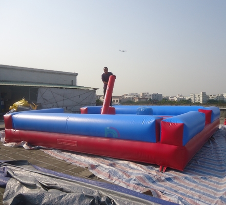 Kualitas tinggi PVC Inflatable Jousting Arena Anak-anak Gladiator Lapangan Perjuangan dengan tongkat Termasuk Blower untuk Trampolin Parks
