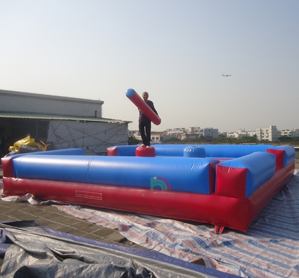 Kualitas tinggi PVC Inflatable Jousting Arena Anak-anak Gladiator Lapangan Perjuangan dengan tongkat Termasuk Blower untuk Trampolin Parks