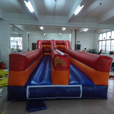 Outdoor Inflatable Bungee Run Game untuk Dua Orang Challenge Race Dual Lanes Interactive Inflatable Games