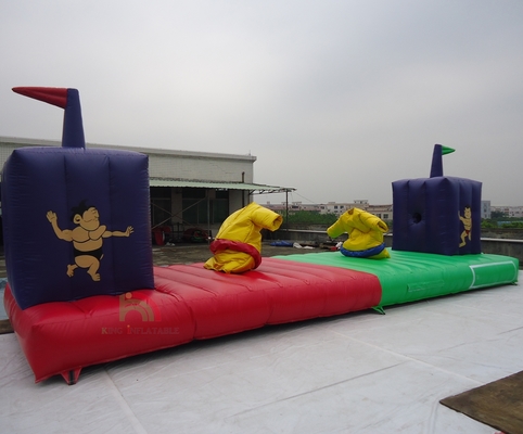 Permainan Tiup Berkualitas Tinggi Karnaval Rumah Balon Sumo Suits Bungee Run untuk Dewasa Anak-anak ﻿
