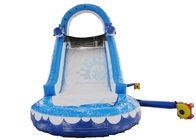 Mini Inflatable Water Slide Dengan Jahitan Ganda Dan Empat Kali Lipat Biru Dan Putih