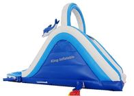 Mini Inflatable Water Slide Dengan Jahitan Ganda Dan Empat Kali Lipat Biru Dan Putih