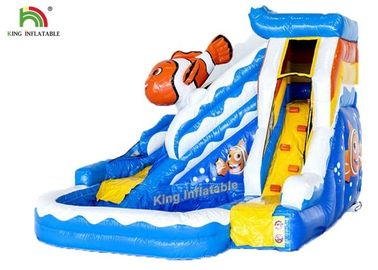 Komersial PVC Tarapulin Biru Mini Tiup Air Slide Dengan Garansi 2 Tahun