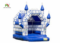 Biru Putih Komersial Anak Air Jumping Inflatable Castle Mainan Dengan Atap