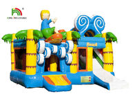 EN14960 Pantai Desain Bouncer Inflatable Jumping Dengan Mesh Dan Slide