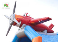 Red Plane Inflatable Jumping Castle Dengan Bouncer Fire Retardant Plato 0.55mm Pvc Terpal