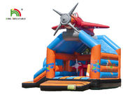 Red Plane Inflatable Jumping Castle Dengan Bouncer Fire Retardant Plato 0.55mm Pvc Terpal