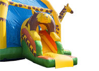 4 In 1 Giraffe Inflatable Jumping Castle Dengan Slide Dan Rintangan Untuk Outdoor