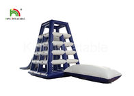 3.7 * 3.7 * 4.8m Taman Air / Olahraga Luar Ruangan Blue Blow Up Tower Water Toy Dengan Slide