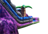 Dual Lane 0,6mm PVC Inflatable Water Slide Dengan Pool 30ft Purple Untuk Musim Panas