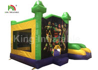 EN71 Justice League Theme Green Inflatable Jumping Castle Dengan Slide Untuk Anak-Anak
