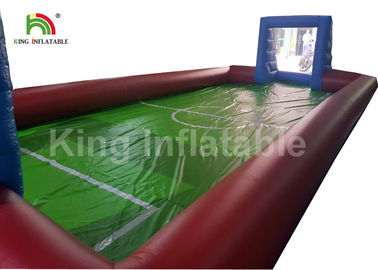 Raksasa Dewasa Lapangan Sepak Bola Tiup / 0.55mm Biru Luar PVC Meledakkan Lapangan Sepak Bola