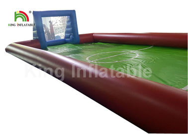 Raksasa Dewasa Lapangan Sepak Bola Tiup / 0.55mm Biru Luar PVC Meledakkan Lapangan Sepak Bola