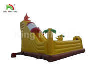 Ukuran Disesuaikan Kuning Inflatable Combo Bounce House / Fun Run Course Hambatan