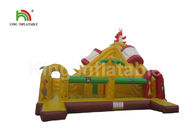 Ukuran Disesuaikan Kuning Inflatable Combo Bounce House / Fun Run Course Hambatan