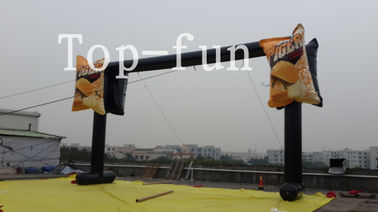 PVC terpal hitam tiup dipimpin lengkungan iklan ringan, tahan air dan tahan api
