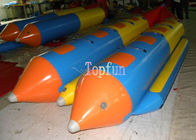 Ikan Terbang Tiup tahan lama / Air Pisang Kereta Luncur Tiup 8 kursi / Pvc Inflatable Banana Boat