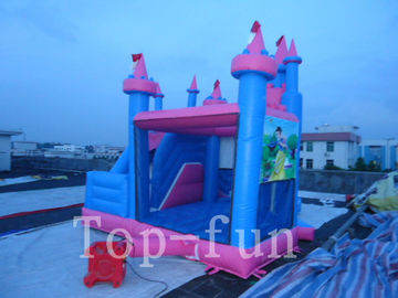Anak-anak Indoor atau Outdoor Princess Komersial Inflatables Rumah Goyang Istana untuk Sewa