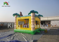Palm Tree Yellow Inflatable Kids Jumping Castle Dengan Step Dan Mesh