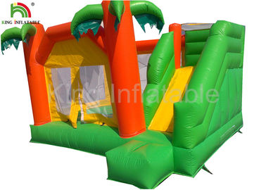 Rainforest tema 0.55mm PVC Lucu Inflatable Jumping Castle Untuk Anak / Dewasa