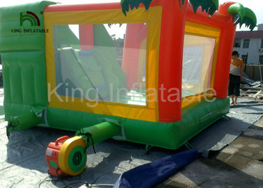 Rainforest tema 0.55mm PVC Lucu Inflatable Jumping Castle Untuk Anak / Dewasa