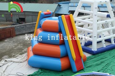 PVC Tarpaulin Inflatable Floating Island Climbing Tower Slide Untuk Taman Air