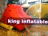 Red Aqua Park Inflatable Air Mainan / Batu Geser / Gunung Es Dengan PVC Untuk Taman Air