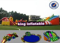 9 * 8m Colorful Shark Slide Air Inflatable Dengan Kolam Renang Taman Air Komersial Untuk Anak-Anak