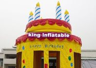 Tangan Digambar Selamat Ulang Tahun Kue Inflatable Bouncy Castle Untuk Keluarga 4m Diameter