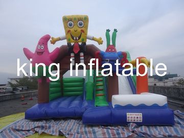 Spong Bob Inflatable Jumping Castle Komersial Inflatable Bouncers Dengan Kartun