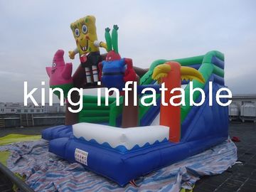 Spong Bob Inflatable Jumping Castle Komersial Inflatable Bouncers Dengan Kartun