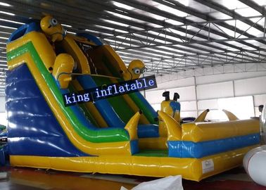 0.55mm PVC Terpal Minion Inflatable Castle Dry Slide Dengan Cetakan Kartun
