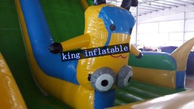 0.55mm PVC Terpal Minion Inflatable Castle Dry Slide Dengan Cetakan Kartun
