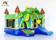 Anak Inflatable Bouncer Combo / Green Inflatable Dragon Jumping Castle