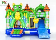 Anak Inflatable Bouncer Combo / Green Inflatable Dragon Jumping Castle