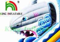 Jalur tunggal 0,55mm PVC Tarpaulin Inflatable Dry Slide / CE Shark Inflatable Slide