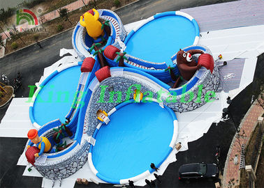 Taman Air Inflatable Besar Dengan Karakter Kartun, Slide, Kolam Renang