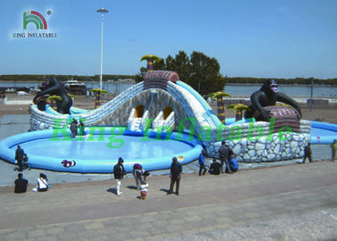 Taman Air Inflatable Besar Dengan Karakter Kartun, Slide, Kolam Renang