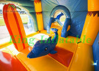 Kuning / Biru Mutifun Inflatable Jumping Castle Dengan Slide Dilengkapi CE Blower Bersertifikat
