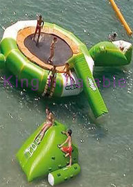 Luar Tahan Air Plato PVC Inflatable Air Toy CE Disesuaikan Trampolin Dengan Slide