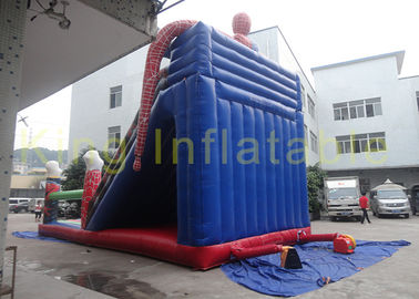 Outdoor Spider - Man Single Lane Inflatable Dry Slide Dengan Jumping Bouncer Dengan Plato PVC