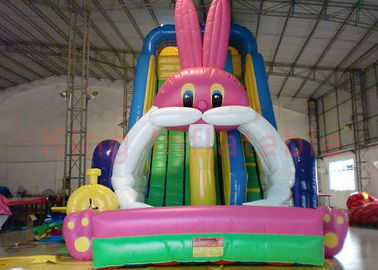 Digital Printing Kartun Inflatable Dry Slide 7 X 4,5m Plao 0,55mm PVC Terpal