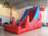 Red Spider Man Big Inflatable Dry Slide Bounce House Dengan PVC Tarpaulin
