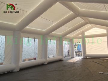 Tenda Acara Tiup Putih Komersial Tahan Lama PVC Terpal Atau Oxford Untuk Pameran Dagang